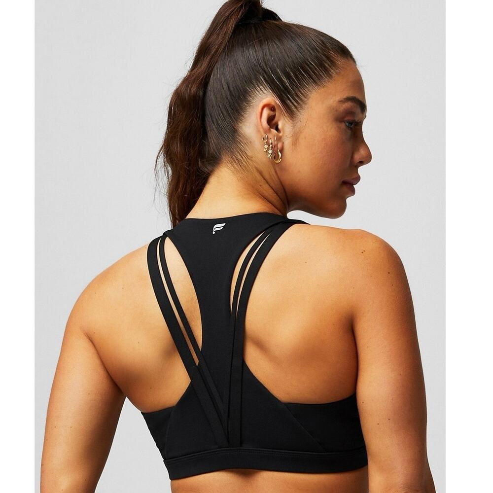 Fabletics Black Boost Medium Impact Sports Bra